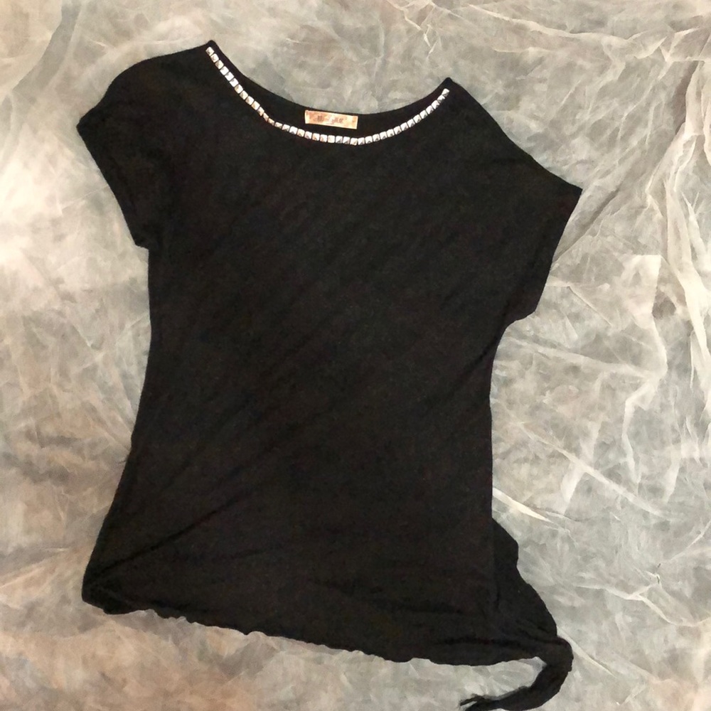 Punk top with faux studded collar